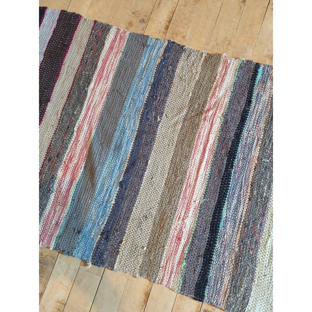 Antique Imported Swedish HandMade Rag Rug Runner (24‎ x 181 inches )